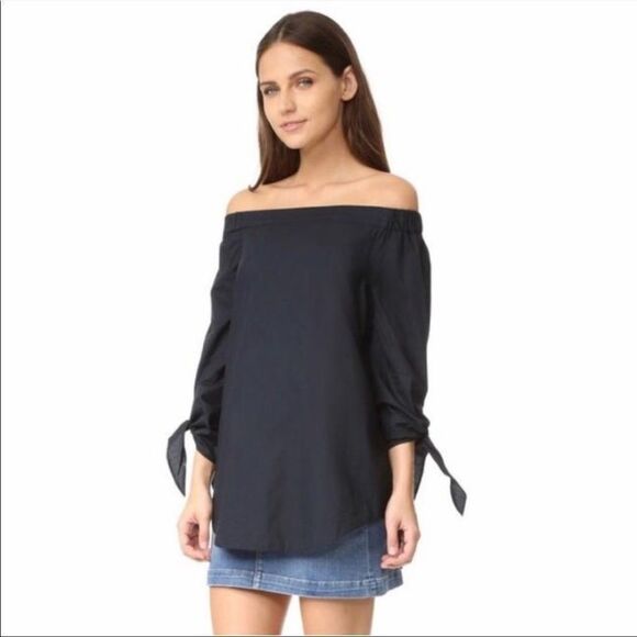 Free People Show Me Some Shoulder Top Black Small Oversized Off the Shoulder - Picture 12 of 12